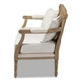 thumbnail image 3 of Baxton Studio Clemence French Provincial Ivory Fabric Upholstered Whitewashed Wood Loveseat, 3 of 5