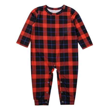 

MERSARIPHY Christmas Snowflake Printed Plaid Red Parent-Child Pajamas