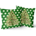 thumbnail image 2 of Green Christmas Pillow Covers 18x18 Inch Set of 2,Green Red Xmas Tree Colored Polka Dots Winter Themed Decorative Throw Pillow Cases Cushion Covers Farmhouse Sofa Couch Bed Decor, 2 of 6