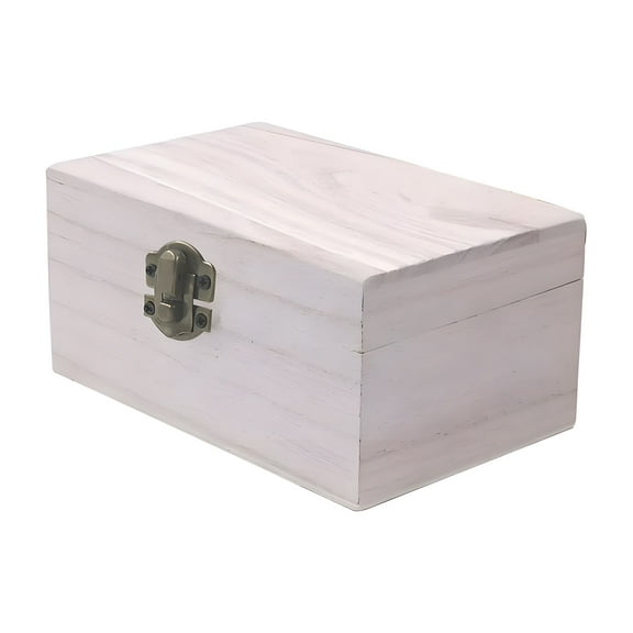 LAMIRO Plain Wood Wooden Square Hinged Storage Boxes Craft Gift Box