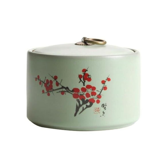 Modern Kitchen Storage Containers Ceramics Tea Canister Jar - Plum Blossom