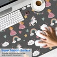 thumbnail image 2 of Long Mouse Pads for Desk,Dark Gray Princess Unicorn Cloud Pattern Desk Mats on Top Of Desks, Desk Mouse Pad Extra Large with 3mm Non-Slip Base and Stitched Edge for Gaming,Office,Work,Home 47.3"x23.6", 2 of 6