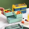 thumbnail image 4 of Bolincty Bento Box Adult Lunch Box 47oz Containers for Adults Men Women with 3 Compartments Lunchable Food Container, Microwave & Dishwasher Safe, 4 of 7