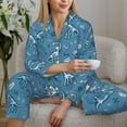 thumbnail image 5 of KLL Dinosaur Skull Print Women's Long Sleeve Pajamas with Pants Sleepwear Loungewear 2 Set-XX-Large, 5 of 7