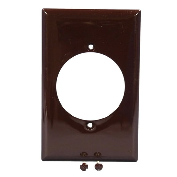 Cooper PJ724B Brown Mid-Size Unbreakable Single Gang Single 2.15" Receptacle Wall Plate