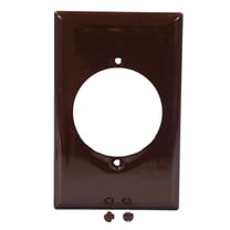 Cooper PJ724B Brown Mid-Size Unbreakable Single Gang Single 2.15" Receptacle Wall Plate