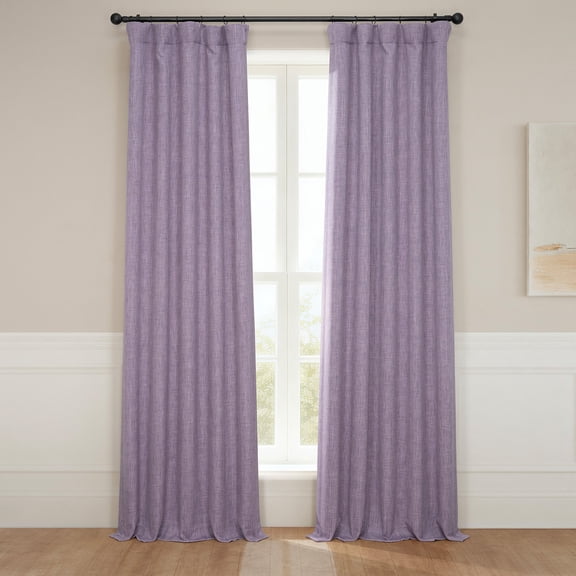 HPD Half Price Iris Faux Linen Room Darkening Curtains for Bedroom & Living Room Curtains (1 Panel), Window Curtains 96 inches long, Rod pocket curtains & drapes, 50W X 96L