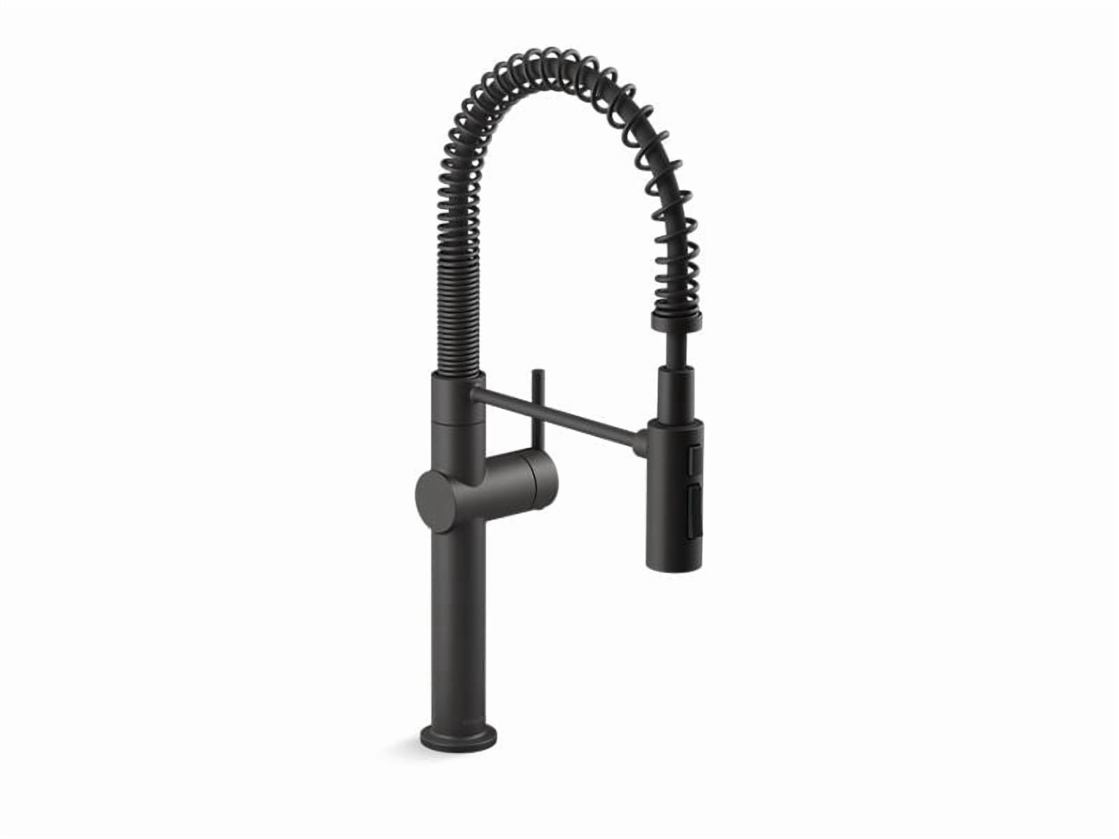KOHLER 22973-CP Crue High-Arc Kitchen Faucet with Pull Down Spring Spout, Professional Pre-Rinse Kitchen Faucet, Commercial Faucet, Polished Chrome