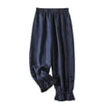 thumbnail image 1 of Timegard Cotton Linen Capri Pants for Women Elastic Waisted Ruffle Bottom Casual Crop Pants with Pockets, 1 of 5