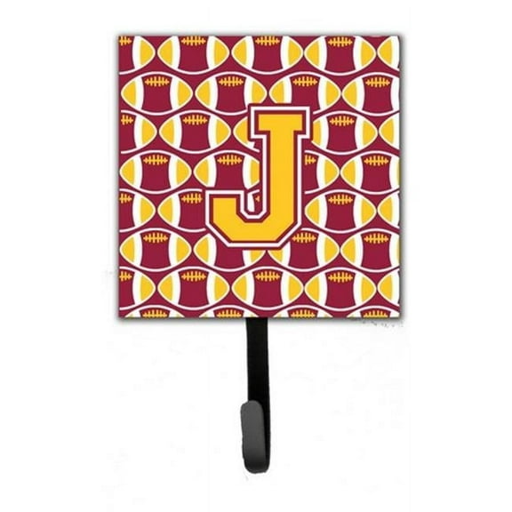 Letter J Football Maroon & Gold Leash or Key Holder