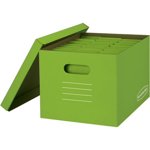 green storage boxes