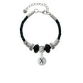 thumbnail image 2 of Delight Jewelry Silvertone Capital Letter - X - Pebble Disc - Big Sister Celtic Knot Leather Bead Bracelet, 7"+2" Extender, 2 of 4