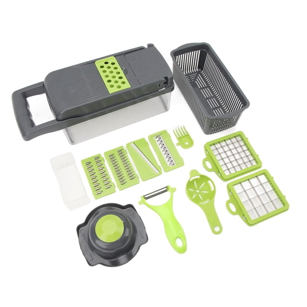 Juego De Cortador De Vegetales Juego De Rallador De Cocina De Acero Inoxidable Cáscaras De trituradora Con 4 Cuchillas Para Frutas De Vegetales