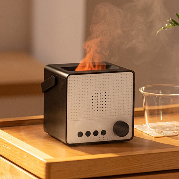 Humidificador de aire con lámpara de llama de 7 colores, difusor de Aroma de 120ml, silencioso para coche de oficina en casa