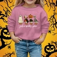 thumbnail image 2 of Aihuaihua Halloween Girls Hoodies Pumpkin Print Long Sleeve Pullover Sweatshirts for Kids Casual Fall Winter Tops Cozy and Comfortable Style, 2 of 4
