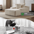 thumbnail image 5 of Leumius Oversized Chaise Lounge Indoor,Cozy Cloud Couch Modern Plush Corduroy Upholstered Sofa Bed with 3 Pillows and Wide Armrest for Living Room, No Assembly Required,White, 5 of 12