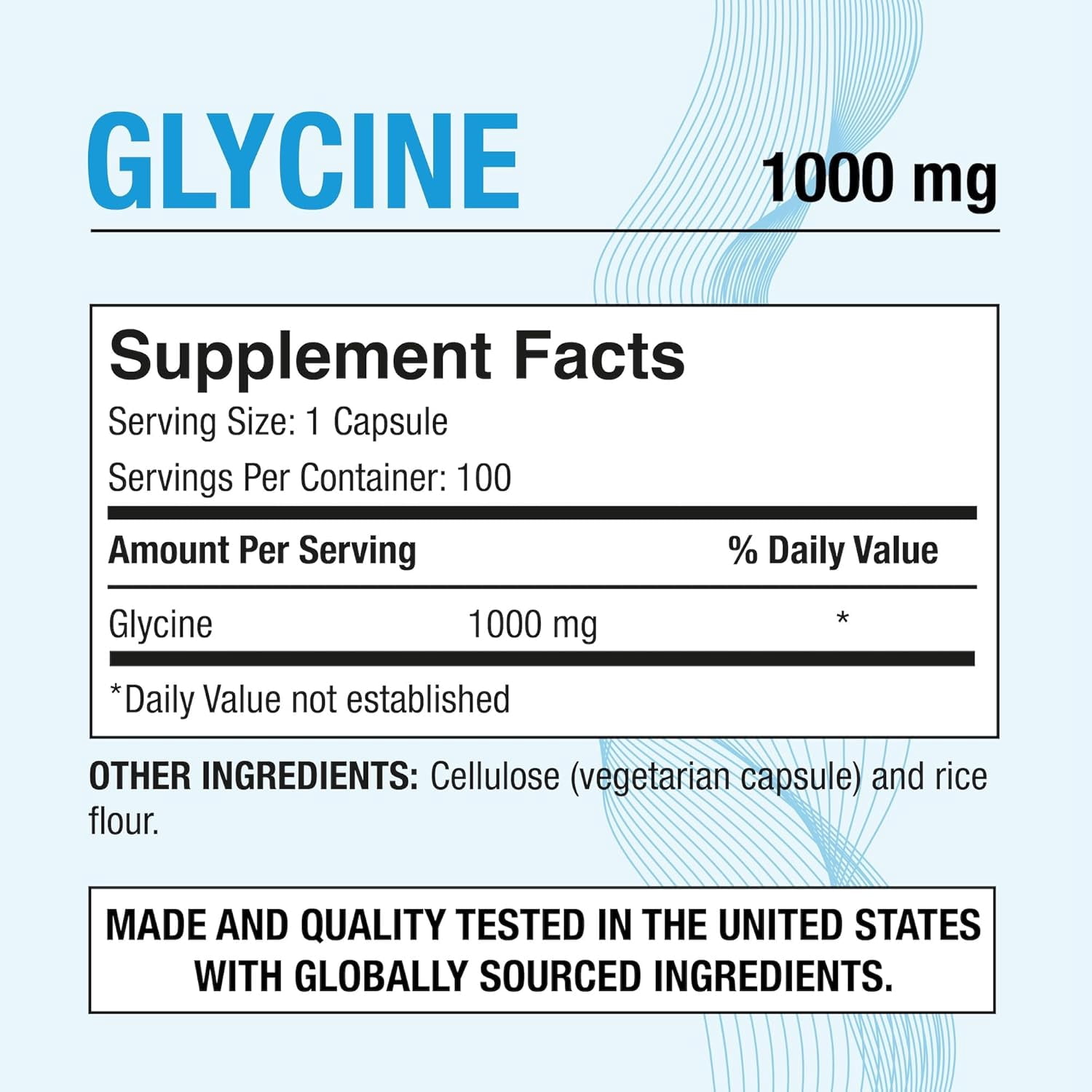 Puregen Labs Glycine 1000mg [High Potency] 100 Vegetarian Capsules, Promotes Healthy Sleep | No Harmful Additives | Non-GMO, NO Gluten and Dairy | Made in USA | 3PK