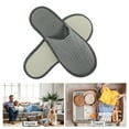 thumbnail image 4 of Unique Bargains 1 Pair Disposable Slippers Foldable Closed Toe Anti-slip Hotel Slippers Gray, 4 of 5