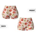 thumbnail image 5 of Vsdgher Strawberries print Workout Shorts for Women Seamless Soft Smooth Gym Yoga Scrunch Active Exercise Fitness Shorts, 5 of 8
