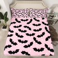 thumbnail image 2 of Manfei Halloween Bat Child Twin Sheet Sets, Cartoon Stars Moon Print Twin Fitted Sheet, Sugar Gothic Theme Flat Sheet, Lightweight Room Decor, 3pcs, 2 of 7