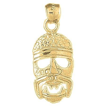 10K Yellow Gold Indian Symbols Pendant - 32 mm