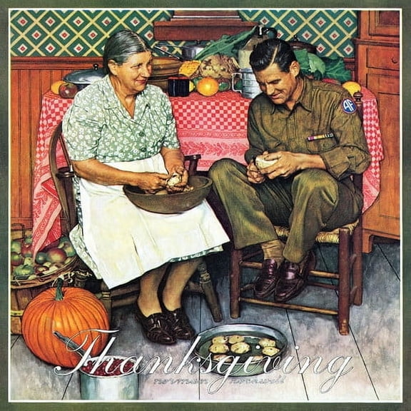 Marmont Hill "Home for Thanksgiving" by Norman Rockwell Painting Print on Canvas