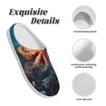 thumbnail image 5 of Wukai Underwater Plant Octopus Print Women's Indoor Bedroom Slipper Slip On Shoes, Unisex House Shoes with Anti-Skid Sole for Men, Gift for Women Men-37/38, 5 of 7