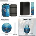 thumbnail image 7 of KUIFORTI Blue Sea Turtle Car Seat Covers Set of 14 with Auto Center Console Armrest Pad Car Headrest Covers Steering Wheel Cover Seat Belt Pads Cars Cup Coasters for Most Cars, 7 of 7