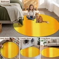thumbnail image 6 of Orange Yellow Gradient Round Living Room Rugs 3.3 ft, Minimalist Art Ombre Striped Texture Washable Area Rug with Non-Slip Sturdy Edge Binding Round Front Door Mat Floor Carpet for Entryway, 6 of 9