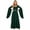 Dark Green, variant on Renaissance Costume for Women, Medieval Floor-Length Dress with Flowing Batwing Sleeves, Solid Color Gown for Halloween Party and Stage Performance, Burgundy, Size L