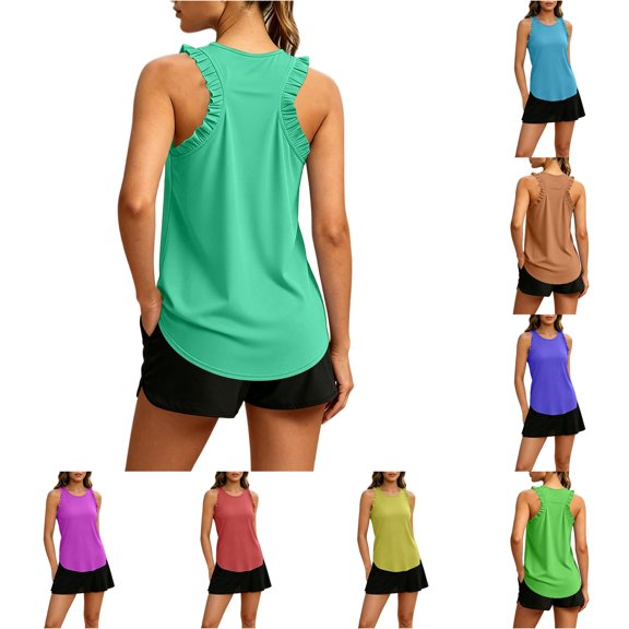 NinXxx Women's Lightweight Casual Loose Fit Running Tank Top Everyday Athleisure Activewear Mint Green