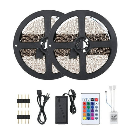 

Docooler DC12V 48W 10 Meters 600 LED RGB Strip Light with Sensitive IR24 Keys Remote Control Controller Supported Flash/ Strobe/ Fade/ Smooth Effects/ 16 Static Colors Changing/ Brightness Adjustabl