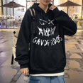 thumbnail image 4 of M-3TG Style Coréen Unisexe Sweat à Capuche Oversize Imprimé Sourire Diable Hommes Mode Manches Longues Grande Taille Hiver Pull Noir Gris, 4 of 6