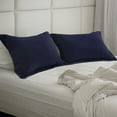 thumbnail image 3 of PiccoCasa 2 Packs Pillowcases Soft 1800 Microfiber Pillow Shams with No Zipper, Standard Navy Blue, 3 of 8