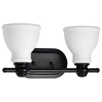 Nuvo Lighting Russel 2 Light Vanity Matte Black with Satin White Glass - Matte Black