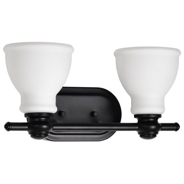 Nuvo Lighting Russel 2 Light Vanity Matte Black with Satin White Glass - Matte Black