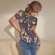 thumbnail image 3 of Balery Mushrooms Snails Butterflies Body de cuello redondo de manga corta para mujer Tops de manga corta Tops básicos-Small, 3 of 7