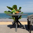 thumbnail image 3 of Safavieh Saxon Modern Steel Outdoor Dining Table, Gray, 3 of 7