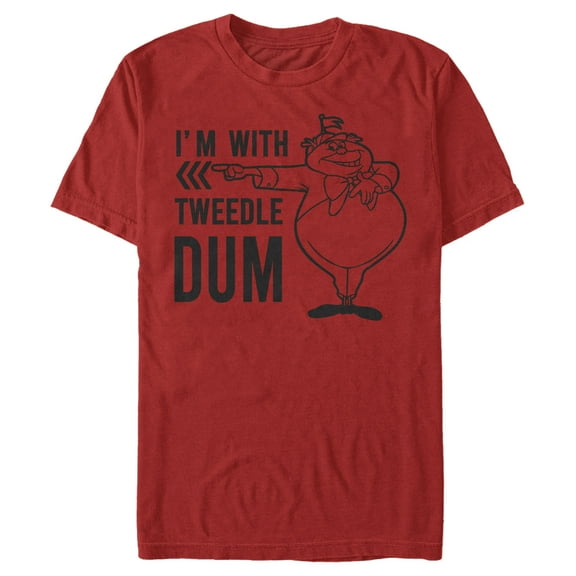Men's Alice in Wonderland I’m With Tweedledum  Graphic Tee Red X Large