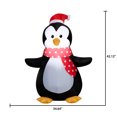 thumbnail image 2 of Pingouin lumineux gonflable de Noël avec chapeau de Père Noël 34,6456 po x 22,8346 po x 42,1259 po x 1,7199 lb, 2 of 6
