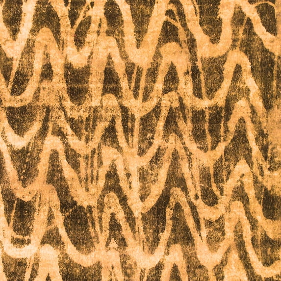 Ahgly Company Indoor Square Abstract Orange Modern Area Rugs, 3' Square