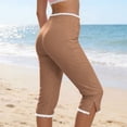 thumbnail image 6 of Drovellove Women's Plus Size Capri Leggings – 3/4 High Waisted Stretch Pants with Side Slit & Subtle Lace Detail for Workout, Yoga or Casual Lounging, 6 of 9