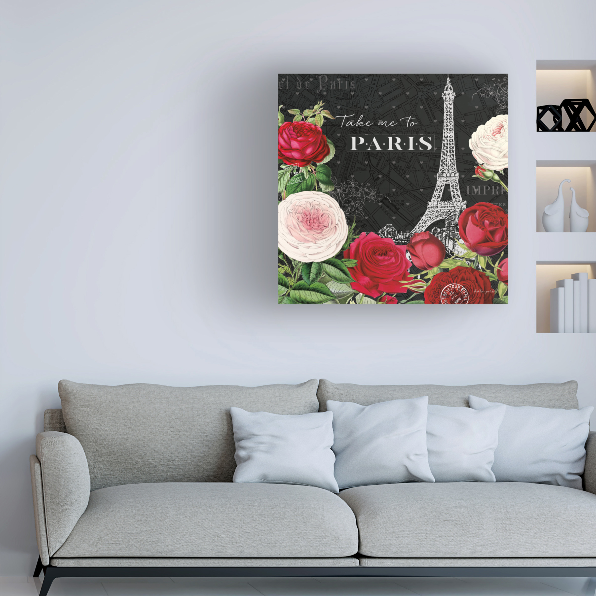 Trademark Fine Art 'Rouge Paris III Black' Canvas Art by Katie Pertiet