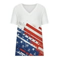 thumbnail image 4 of USSUMA Summer Tops for Women Trendy V Neck Short Sleeve Dressy Shirts Blouses Patriotic Graphic Women's Tops Summer 2022 4th of July USA Flag Casual Tshirts Tunic Plus, 4 of 5