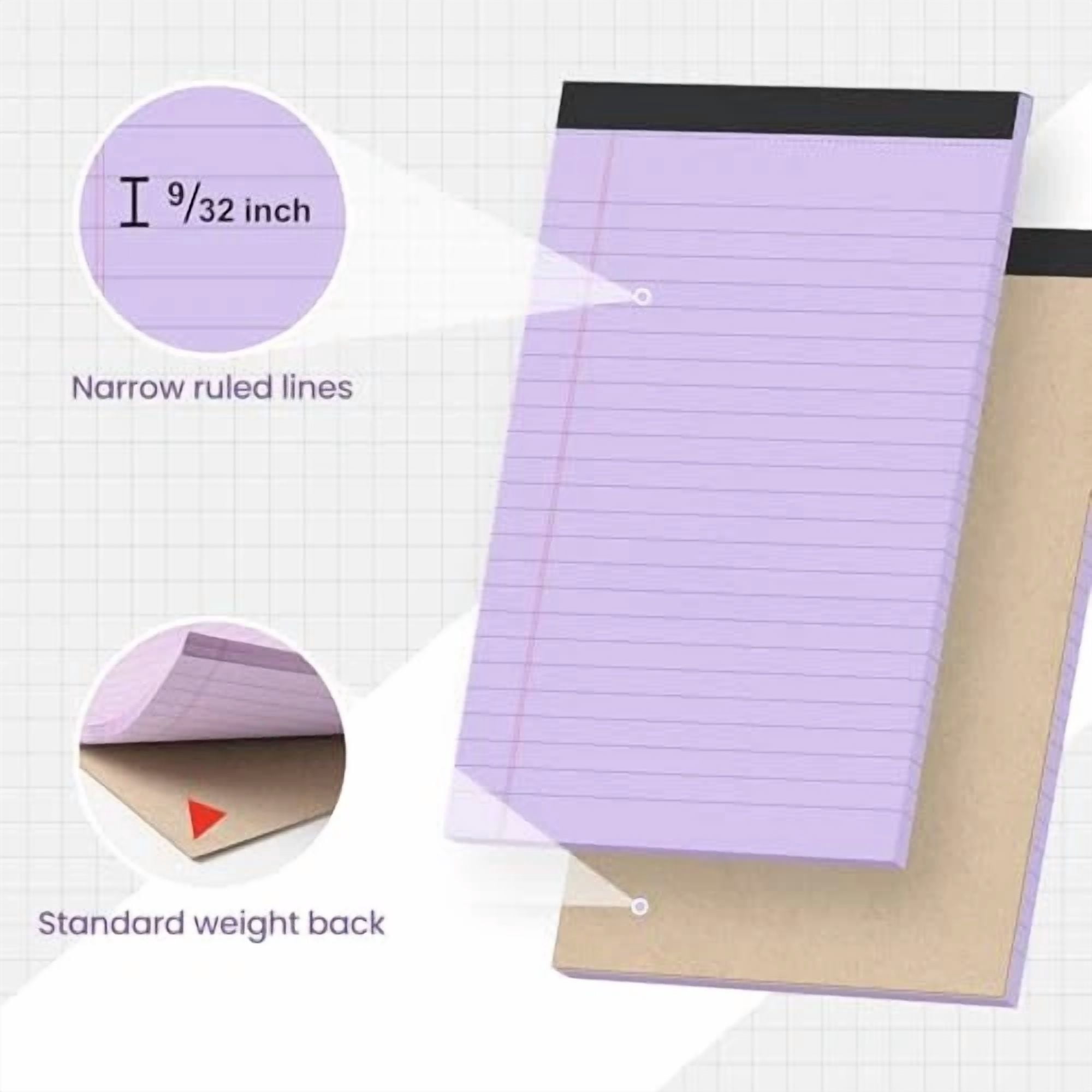 Note Pads 5x8,[7 Pack] Colorful Narrow Ruled Legal Pads,Micro Writing Pads