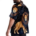 thumbnail image 3 of Leo Constellation Men's Short Sleeve Shirts, Casual, Printed, Button Down Short, Summer Beach Shirts, Unisex, 3 of 6