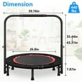 thumbnail image 6 of HONGGE 40" Fitness Mini Trampoline, Exercise Rebounder Foldable with Adjustable Handle Max Load 450lbs, 6 of 9