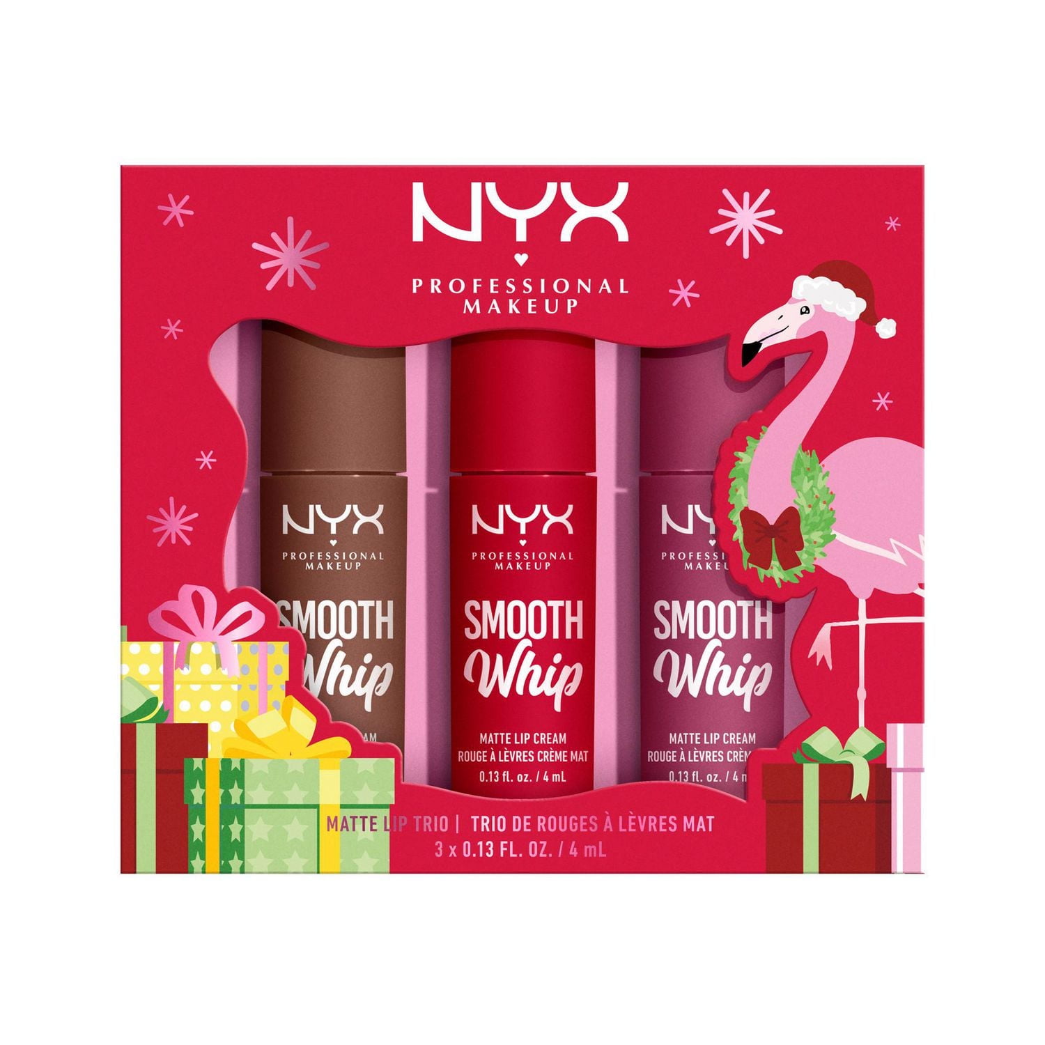 NYX PROFESSIONAL MAKEUP, Smooth Whip Trio Holiday Gift Set, Limited-edition, Set of 3 liquid lipsticks, Matte finish - MULTI