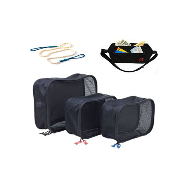 Gravity Travels Set - 3 Set Packing Cube + Gear Clothesline + Money Belt