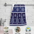 thumbnail image 5 of Snowy Glittering Christmas Trees Hand Towels, Snowflakes Dark Blue Kitchen Towel Ultra Soft and Absorbent,Decorative Fingertip Face Towel for Bathroom Hotel, 2 PCS, 28.3"x 14.4", 5 of 6